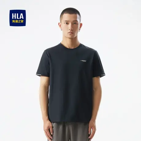 【奥莱】HLA/海澜之家易打理短袖T恤夏季透气微弹休闲短袖上衣男商品大图