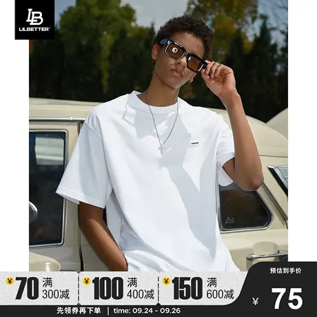 Lilbetter冰丝凉感短袖t恤男潮牌宽松体恤上衣男装夏季半袖衣服LB商品大图