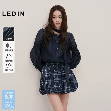 【商场同款】乐町宽松长袖衬衫女装2025年秋季新款上衣C1CAF3404图片