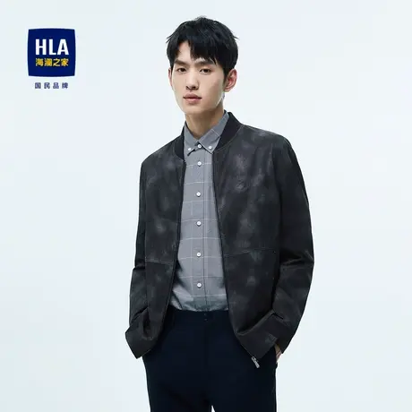 HLA/海澜之家春夏棒球领夹克休闲风仿牛仔简约时尚辑明线外套男商品大图