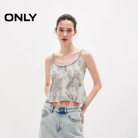ONLY2024夏季新款时尚气质甜美质感荷叶下摆吊带女|12426Y006商品大图
