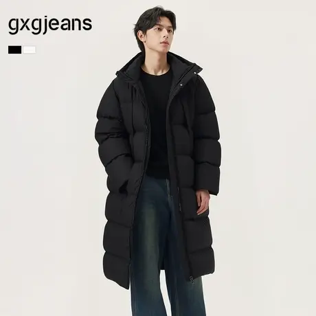 gxg.jeans男装 多色基础宽松保暖连帽长款羽绒服外套 25年冬新品商品大图