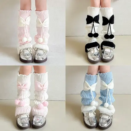 浪莎儿童秋冬加厚袜套女童甜美可爱秋秋堆堆袜小腿套女孩洛丽塔图片