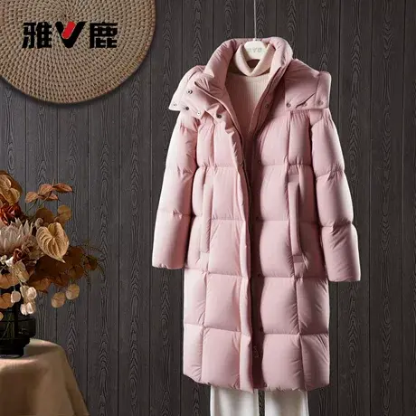 雅鹿正品25新款秋冬季显瘦保暖中长羽绒服女款加厚鸭绒超保暖时尚商品大图