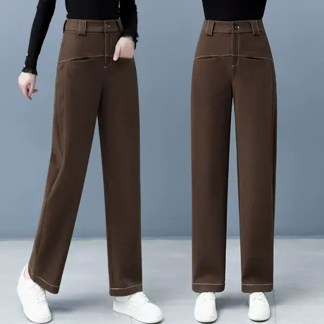 镰刀裤女高腰2024年秋冬季新款宽松休闲直筒裤显瘦哈伦百搭老爹裤商品大图