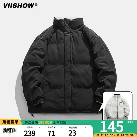VIISHOW立领灯芯绒棉衣男士新款冬外套加绒加厚仿羊羔绒棉袄上衣商品大图