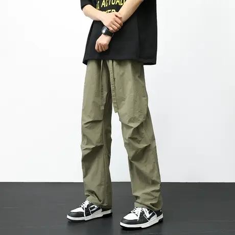 速干防水军绿工装裤子男款夏季宽松休闲冲锋裤美式潮牌阔腿伞兵裤商品大图