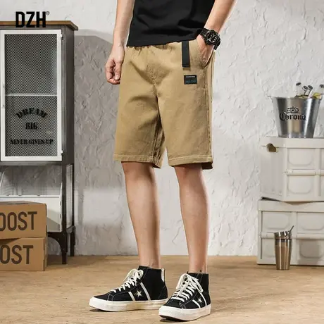 男士卡其色工装五分裤男潮牌ins纯棉大码短裤夏季薄款宽松直筒裤商品大图