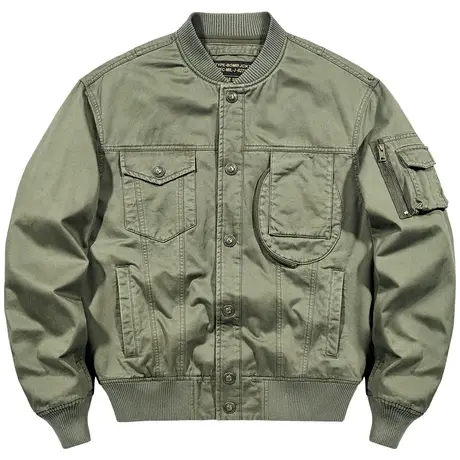 VIP秋季飞行夹克男士大码纯棉工装外套多口袋复古chic潮流棒球服图片