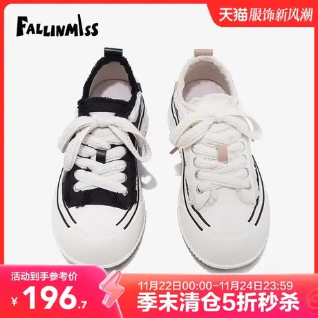 【非谜季末清仓】面包鞋厚底帆布鞋女透气休闲爆款平底板鞋小白鞋商品大图