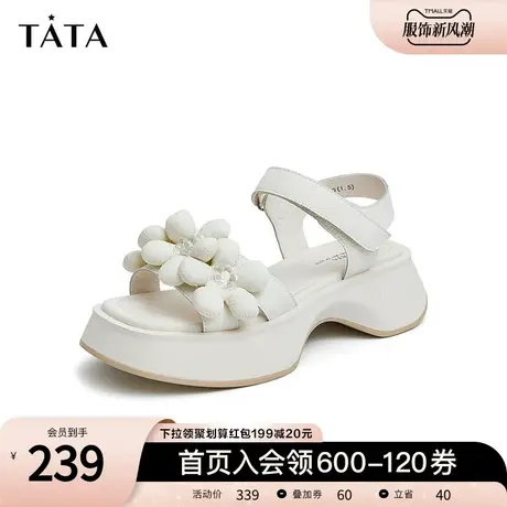 Tata他她时尚厚底沙滩运动凉鞋女鞋增高松糕鞋夏新款百搭GSA01BL2商品大图