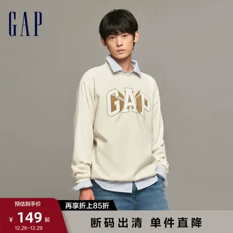 【断码优惠】Gap男女装冬季新款LOGO碳素软磨抓绒保暖卫衣841334商品大图