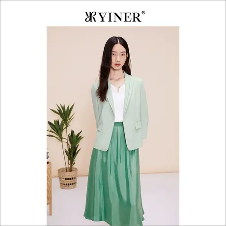 YINER音儿女装春季女装三醋酸一粒扣西装外套图片