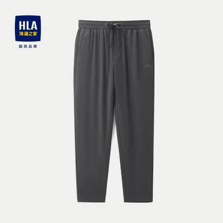 HLA/海澜之家松紧腰九分裤春夏简约纯色锥形时尚亲肤透气裤子男商品大图