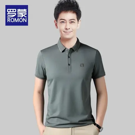 罗蒙夏季短袖t恤男2023新款爸爸polo衫半袖男士中年翻领体恤衣服图片
