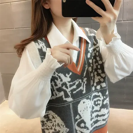 针织马甲背心女设计感小众女装2023新款坎肩叠穿小背心毛衣女外搭图片