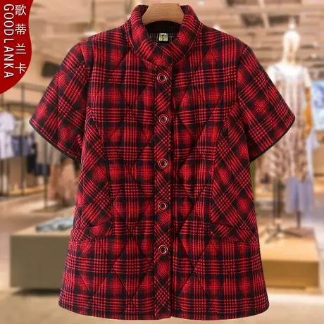 中老年妈妈秋冬加厚夹棉马甲200斤大码棉袄宽松洋气翻领保暖棉服商品大图