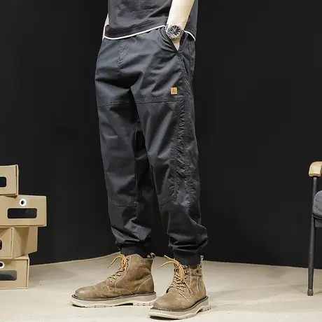 工装裤男夏季薄款宽松大码男士潮牌黑色休闲裤男裤速干裤子夏天潮商品大图