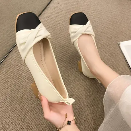 单鞋女瓢鞋2023新款春秋季平底晚晚风温柔玛丽珍女鞋子浅口奶奶鞋商品大图