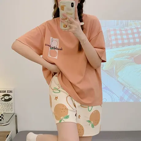 南极人睡衣女夏天短袖短裤可爱甜美网红风家居服套装可外穿夏季薄商品大图