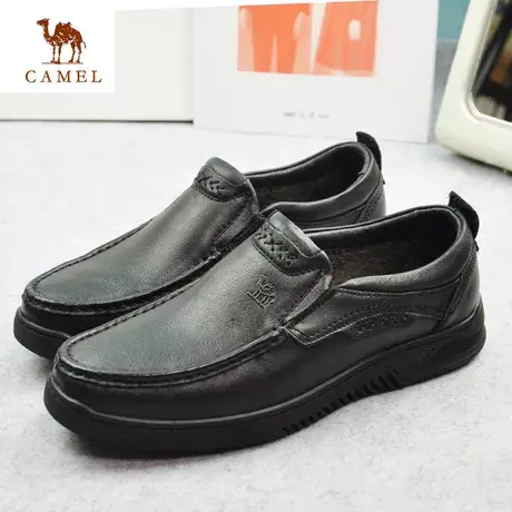 Camel/骆驼男秋冬新品真皮时尚舒适休闲加绒薄棉皮鞋A294211575图片