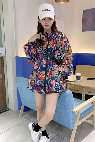 外套女士连帽防晒衣2023夏季新款欧洲站碎花轻薄宽松空调衫上衣潮商品大图