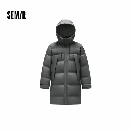 [商场同款]森马羽绒服男长款连帽外套2024冬新款上衣宽松简约百搭图片