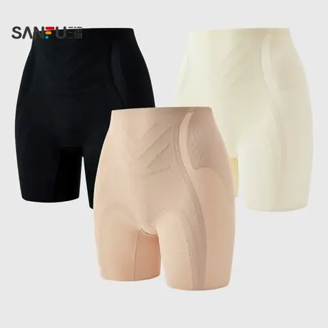 三福女高腰包臀内裤 轻收腹轻塑舒适贴身平角裤女495816商品大图