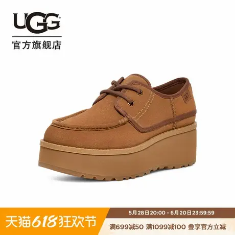 UGG秋季新款女士时尚舒适纯色系带圆头松糕厚底休闲鞋单鞋1158264商品大图