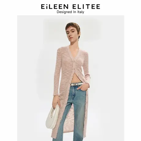朗姿欧洲EiLEEN ELITEE2025夏新款粉色设计毛衣开衫外套毛针织衫图片