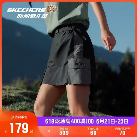 Skechers斯凯奇女款梭织撞色工装裙裤高腰款女子户外防泼水短裤商品大图