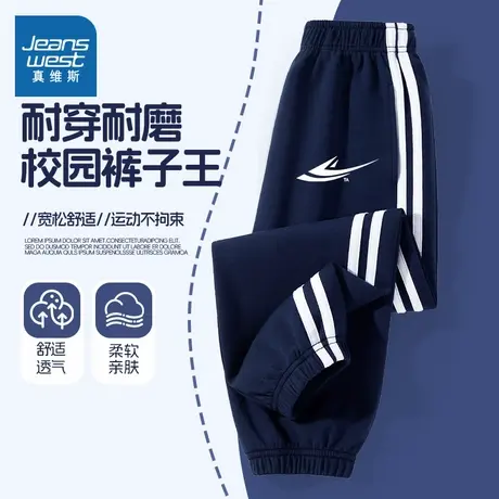 真维斯童装儿童秋装男孩运动裤校裤中大童宽松卫裤男童裤子春秋款图片