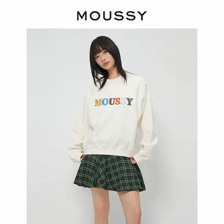 【慧姐专享】MOUSSY 休闲风创意LOGO刺绣套头卫衣女010GAL90-5580图片