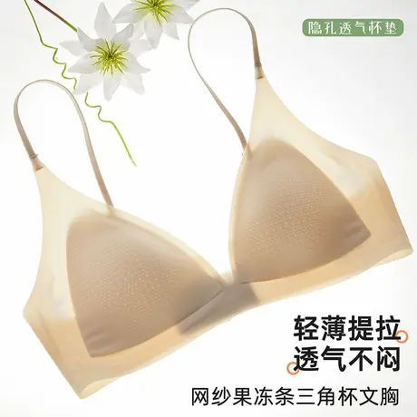 ALDOLA/雅黛俪内衣女细肩带网纱果冻条三角杯文胸无痕美背胸罩薄商品大图