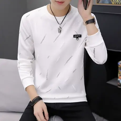 卫衣男春秋季新款潮牌圆领套头内搭帅气休闲长袖打底衫青少年T恤商品大图