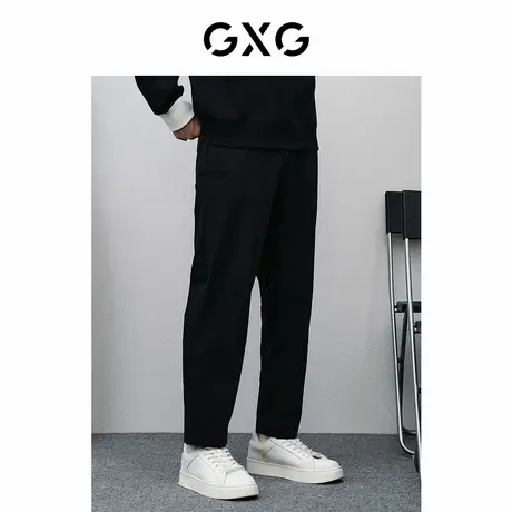 【X】GXG男装黑色宽松锥形长裤2024年春季品GFX10200281商品大图