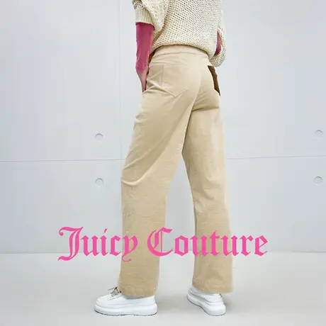 Juicy Couture橘滋休闲裤女2025年秋季新款灯芯绒直筒百搭长裤子商品大图