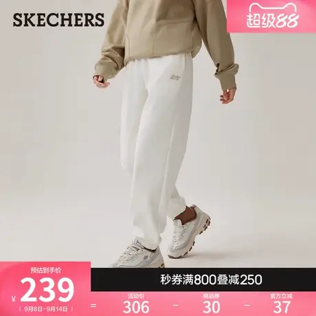 斯凯奇2025秋季新款女士舒适柔软长裤纯色休闲运动裤直筒束脚卫裤图片