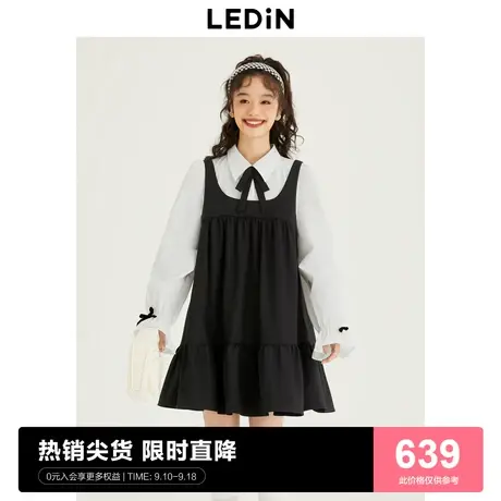 【商场同款】乐町甜美裙子23秋新款假两件千金风连衣裙C1FAD3402商品大图