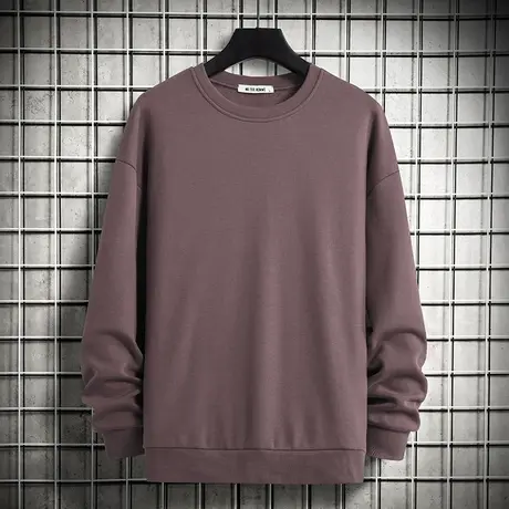 2024新款纯色卫衣男春秋款秋装上衣宽松潮流百搭加绒套头无帽长袖商品大图