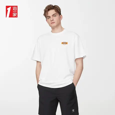 海一家时尚后背印花短T夏季个性休闲青年男士短袖T恤商品大图
