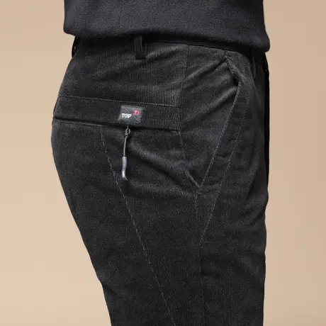 冬季条绒灯芯绒裤子男韩版潮流春季男士休闲长裤2024新款百搭修身商品大图