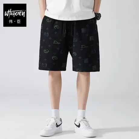伟臣2023夏季新品大码男式休闲短裤胖子宽松小满花肥佬加大五分裤图片
