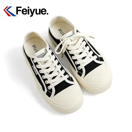 feiyue/飞跃简约舒适饼干鞋女2024官方春季款低帮百搭休闲板鞋995商品大图