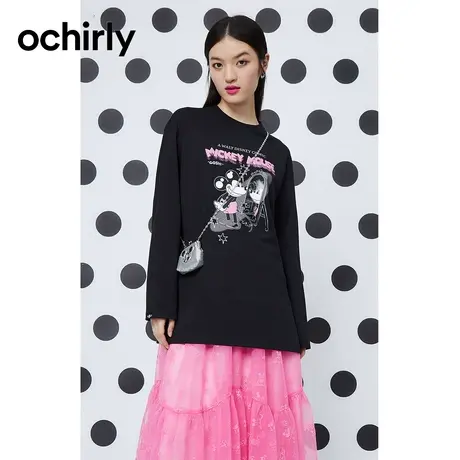 【呼呼严选专享】迪士尼米奇系列欧时力卫衣春夏印花宽松图片