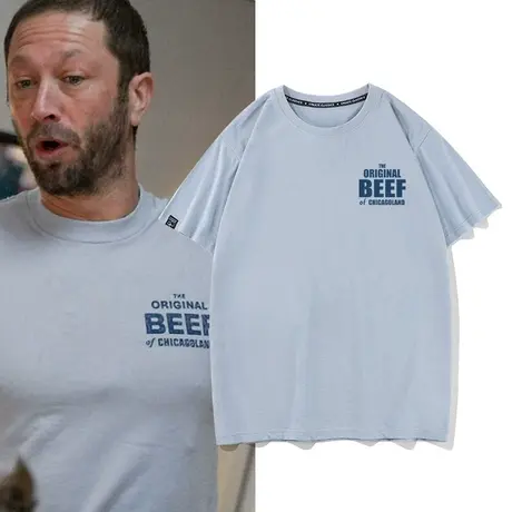 秀洛美剧The Bear熊家餐馆Carmy同款BEEF字母短袖T恤半袖打底宽松图片