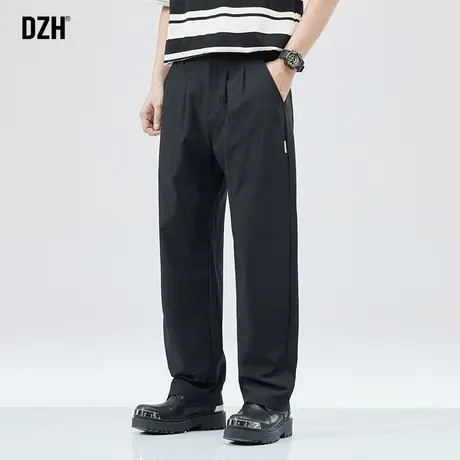 男士弹力休闲裤男春秋宽松直筒黑色裤子男款2024新款长裤百搭西裤商品大图