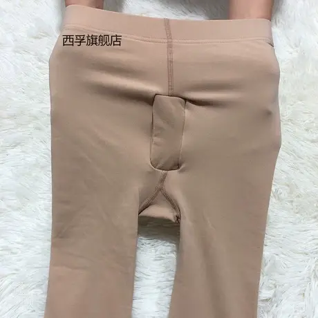 春秋男士肤色保暖裤加大光腿神器防勾丝薄款连袜裤修身打底踩脚裤商品大图