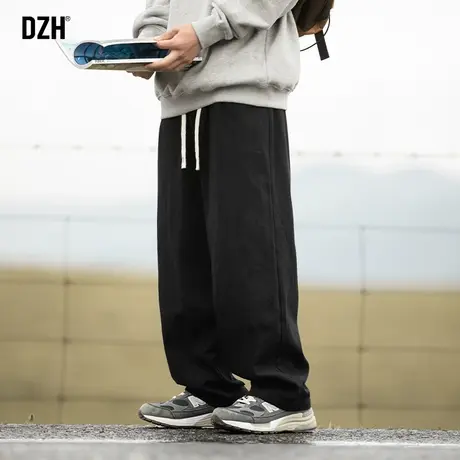 男士黑色阔腿裤男美式工装裤男裤春秋款2024新款裤子男款休闲长裤商品大图