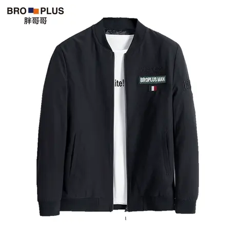 胖哥哥男士外套秋季款胖子大码男装加肥棉服宽松休闲肥佬立领夹克图片